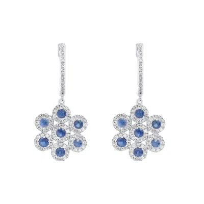 Diana M. Diamond Earrings In Blue