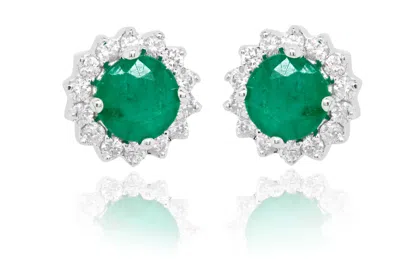 Diana M. Diamond Earrings In Green
