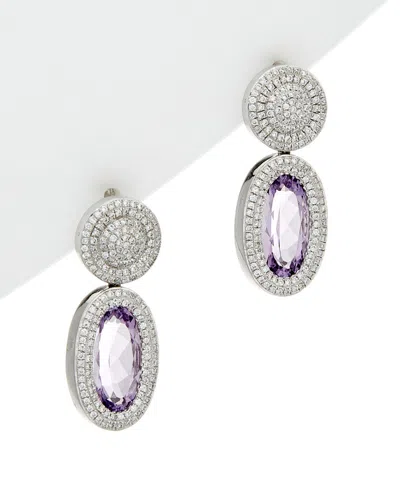 Diana M. Diamond Earrings In Purple