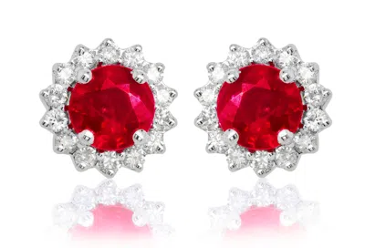 Diana M. Diamond Earrings In Red
