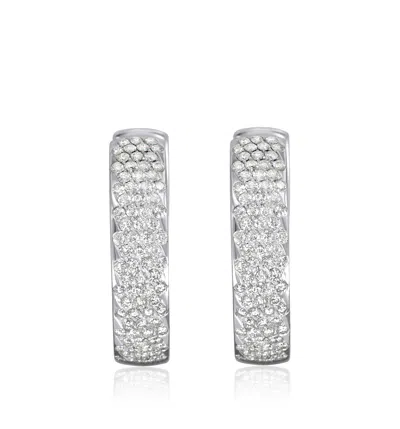 Diana M. Diamond Earrings In Silver