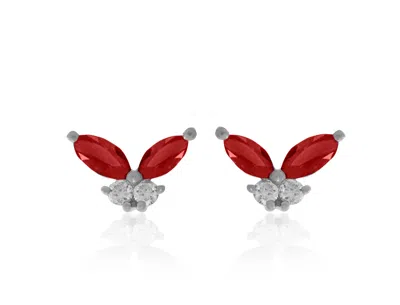 Diana M. Fine Jewelry 14k 0.48 Ct. Tw. Diamond & Ruby Earrings In Nocolor