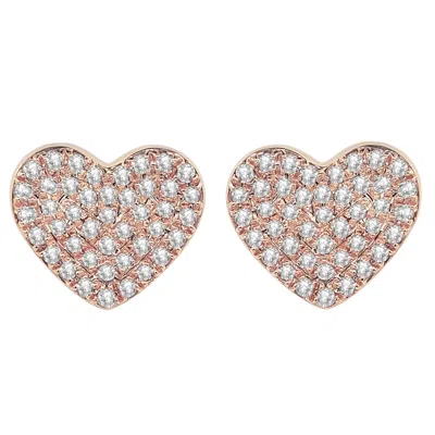 Diana M. Fine Jewelry 14k Rose Gold 0.25 Ct. Tw. Diamond Earrings In White