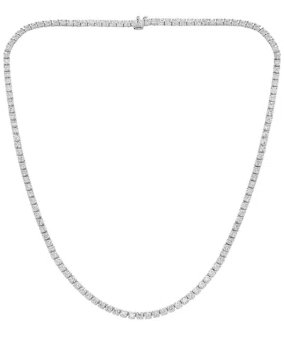 Diana M. 14k 14.00 Ct. Tw. Diamond Tennis Necklace In Silver