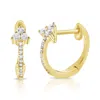 Diana M. Earrings-hoops, 0.18cts Diamond 14k Yg Diana M In Silver