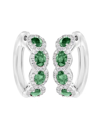 Diana M. Fine Jewelry 10k 2.19 Ct. Tw. Diamond & Emerald Earrings