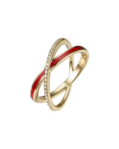 Diana M. Fine Jewelry 14k Diamond Enamel Half-eternity Ring