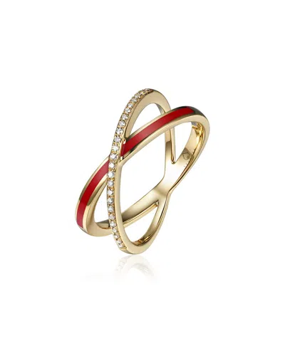 Diana M. Fine Jewelry 14k 0.06 Ct. Tw. Diamond Enamel Half-eternity Ring In Gold