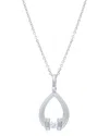 Diana M. 14kt White Gold Teardrop Pendant Featuring 0.63 Ct Center And 0.10 Cts On The Side