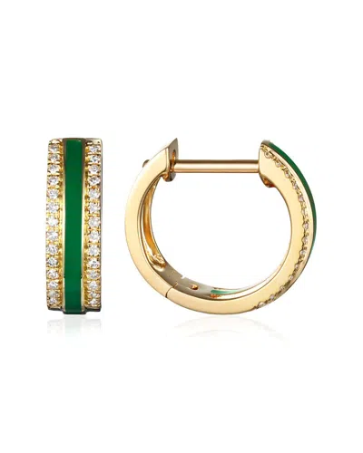 Diana M. Fine Jewelry 14k 0.11 Ct. Tw. Diamond Enamel Earrings