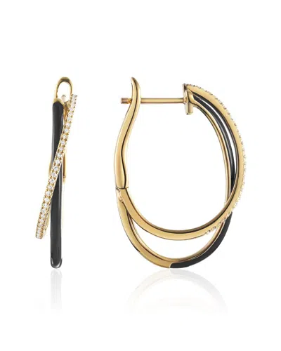 DIANA M. DIANA M. FINE JEWELRY 14K 0.12 CT. TW. DIAMOND ENAMEL EARRINGS