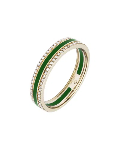Diana M. Fine Jewelry 14k 0.14 Ct. Tw. Diamond Enamel Eternity Ring