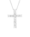 Diana M. Fine Jewelry 14k 0.15 Ct. Tw. Diamond Cross Necklace