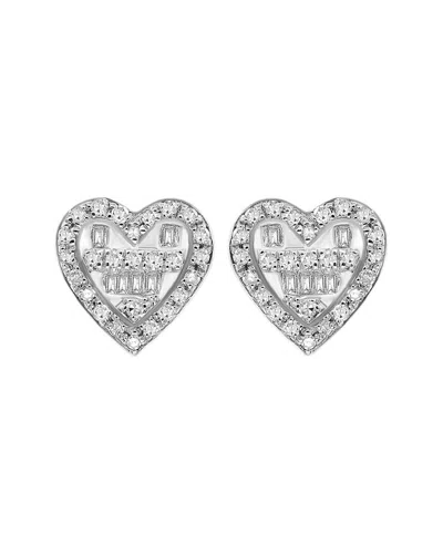 Diana M. Fine Jewelry 14k 0.19 Ct. Tw. Diamond Earrings In Silver