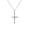 Diana M. Fine Jewelry 14k 0.24 Ct. Tw. Diamond & Sapphire Cross Pendant