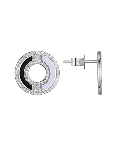 Diana M. Fine Jewelry 14k 0.30 Ct. Tw. Diamond Enamel Earrings In Metallic
