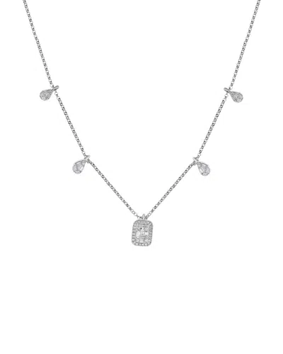 Diana M. Fine Jewelry 14k 0.43 Ct. Tw. Diamond Necklace In Silver