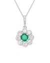 Diana M. Fine Jewelry 14k 0.44 Ct. Tw. Diamond & Emerald Necklace