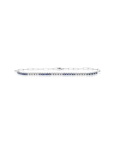 Diana M. Fine Jewelry 14k 0.50 Ct. Tw. Diamond & Sapphire Bracelet In Metallic