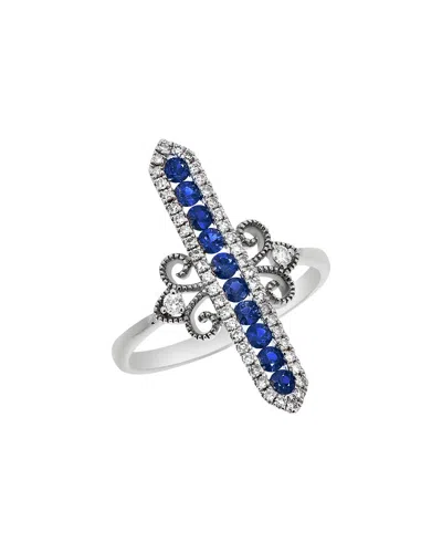 Diana M. Fine Jewelry 14k 0.63 Ct. Tw. Diamond & Sapphire Half-eternity Ring