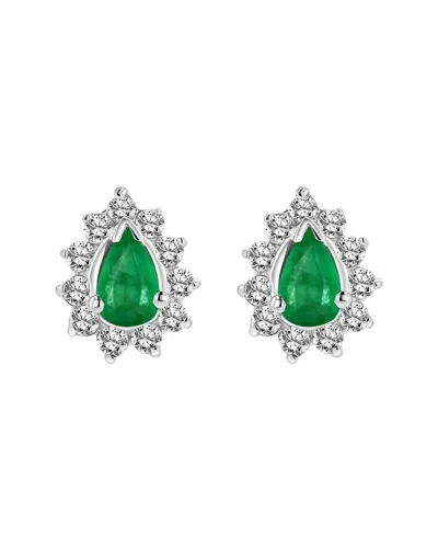 Diana M. Fine Jewelry 14k 0.70 Ct. Tw. Diamond & Emerald Earrings In Green