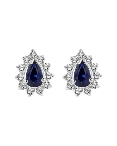 Diana M. Fine Jewelry 14k 0.70 Ct. Tw. Diamond & Sapphire Earrings In Blue