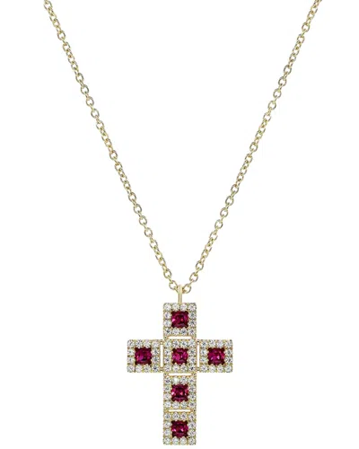 Diana M. Fine Jewelry 14k 0.73 Ct. Tw. Diamond & Ruby Necklace