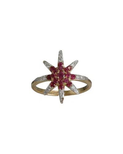 Diana M. Fine Jewelry 14k 0.75 Ct. Tw. Diamond & Ruby Half-eternity Ring