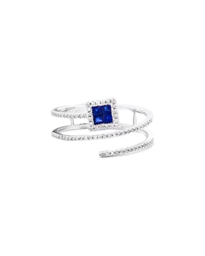 Diana M. Fine Jewelry 14k 0.75 Ct. Tw. Diamond & Sapphire Studs