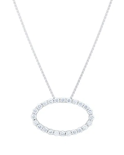 Diana M. Fine Jewelry 14k 0.75 Ct. Tw. Diamond Oval Pendant Necklace In Metallic