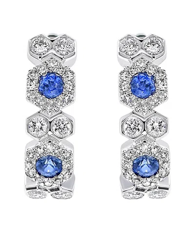 Diana M. Fine Jewelry 14k 0.76 Ct. Tw. Diamond & Sapphire Earrings
