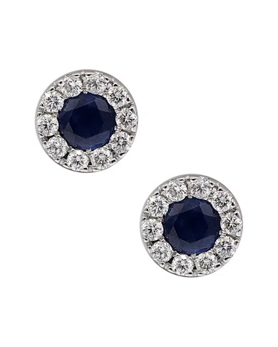 Diana M. Fine Jewelry 14k 0.78 Ct. Tw. Diamond & Sapphire Studs