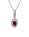 Diana M. Fine Jewelry 14k 0.90 Ct. Tw. Diamond & Ruby Necklace