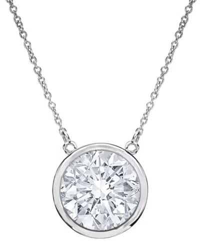 Diana M. Fine Jewelry 14k 1.00 Ct. Tw. Diamond Solitaire Pendant Necklace In Transparent