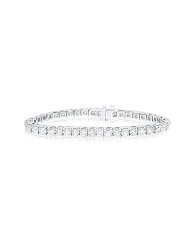 Diana M. Fine Jewelry 14k 10.15 Ct. Tw. Diamond Tennis Bracelet In Silver
