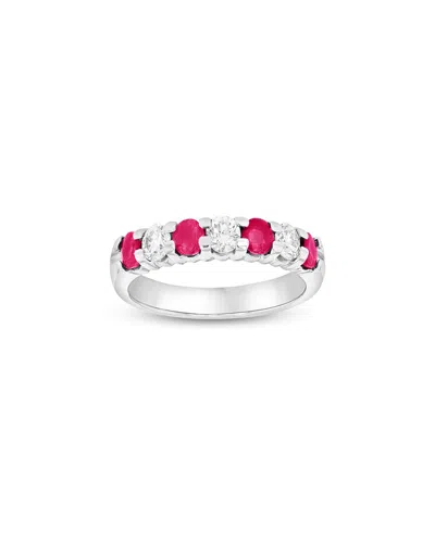 Diana M. Fine Jewelry 14k 1.02 Ct. Tw. Diamond & Ruby Ring In Transparent