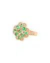 Diana M. Fine Jewelry 14k 1.03 Ct. Tw. Diamond & Emerald Half-eternity Ring