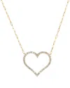 Diana M. 14 Kt Yellow Gold Diamond Pendant With Open-heart Design Adorned With 1.07 Cts Tw Round Diamonds