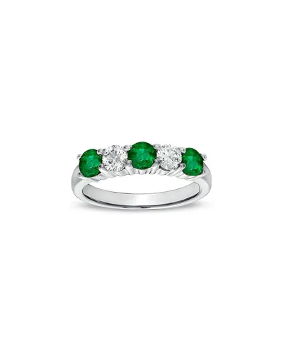 Diana M. Fine Jewelry 14k 1.11 Ct. Tw. Diamond & Emerald Ring Set In Metallic