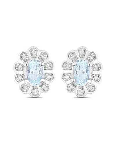 Diana M. Fine Jewelry 14k 1.20 Ct. Tw. Aquamarine Studs In Metallic