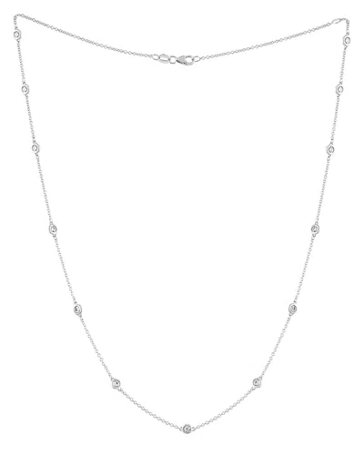 Diana M. Fine Jewelry 14k 1.20 Ct. Tw. Diamond By The Yard Necklace In Silver