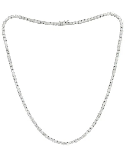 Diana M. Fine Jewelry 14k 12.40 Ct. Tw. Diamond Tennis Necklace In Silver