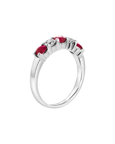 Diana M. Fine Jewelry 14k 1.26 Ct. Tw. Diamond & Ruby Ring Set In Metallic