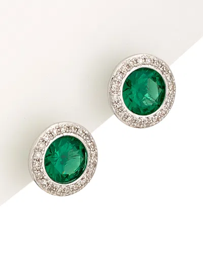 Diana M. Fine Jewelry 14k 1.27 Ct. Tw. Diamond & Emerald Studs In Green