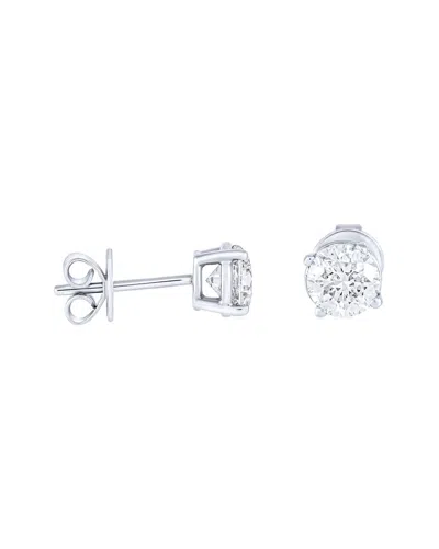 Diana M. Fine Jewelry 14k 1.30 Ct. Tw. Diamond Earrings In Silver