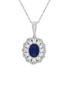 Diana M. Fine Jewelry 14k 1.37 Ct. Tw. Diamond & Sapphire Necklace