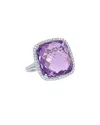 Diana M. Fine Jewelry 14k 14.25 Ct. Tw. Diamond & Amethyst Ring