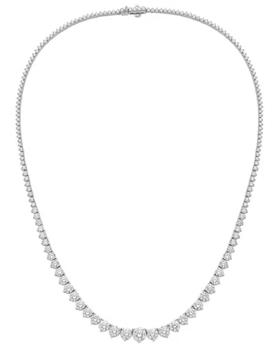 Diana M. Fine Jewelry 14k 15.00 Ct. Tw. Lab-grown Diamond Tennis Necklace In Transparent