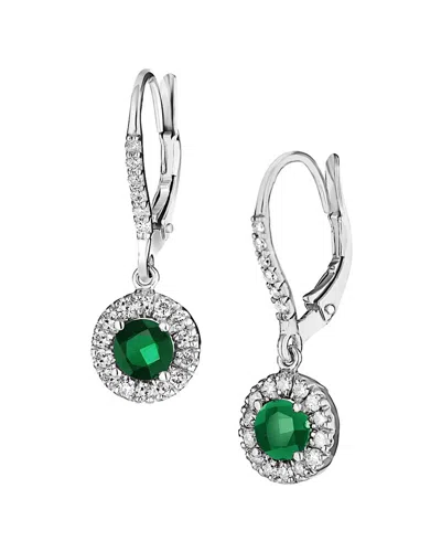 Diana M. Fine Jewelry 14k 1.52 Ct. Tw. Diamond & Emerald Earrings In Metallic