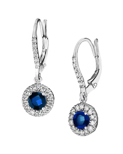 Diana M. Fine Jewelry 14k 1.52 Ct. Tw. Diamond & Sapphire Earrings In Metallic